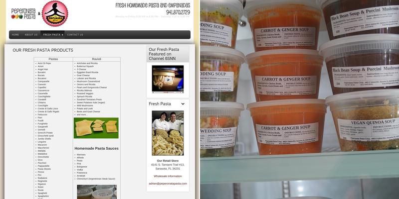 Peperonata Pasta and Empanadas Menu