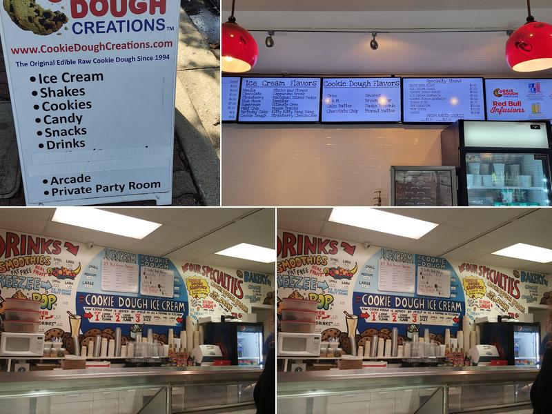 Cookie Dough Creations Menu