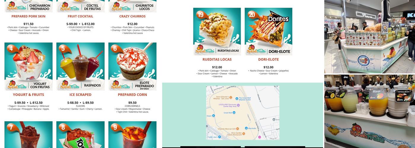 Splash Fruits Menu