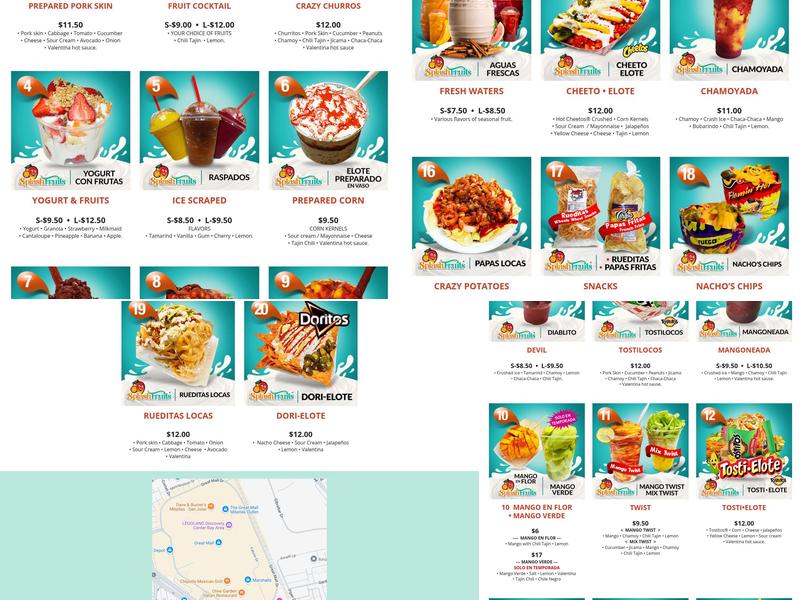 Splash Fruits Menu