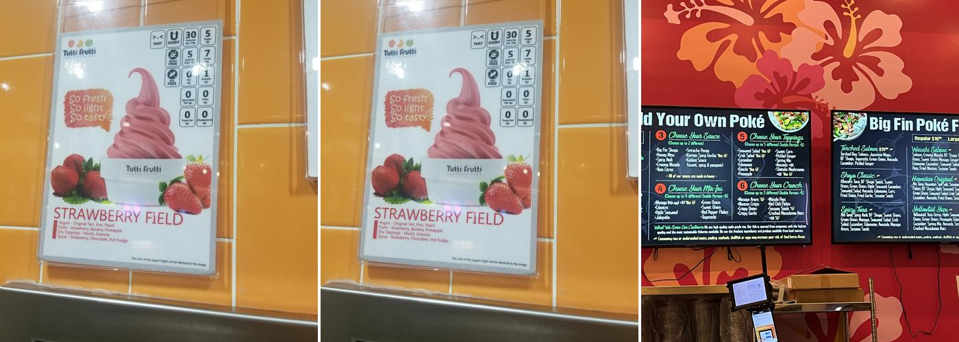 Tutti Frutti Frozen Yogurt Menu