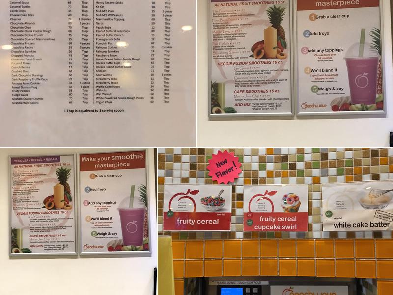Peachwave Frozen Yogurt Menu