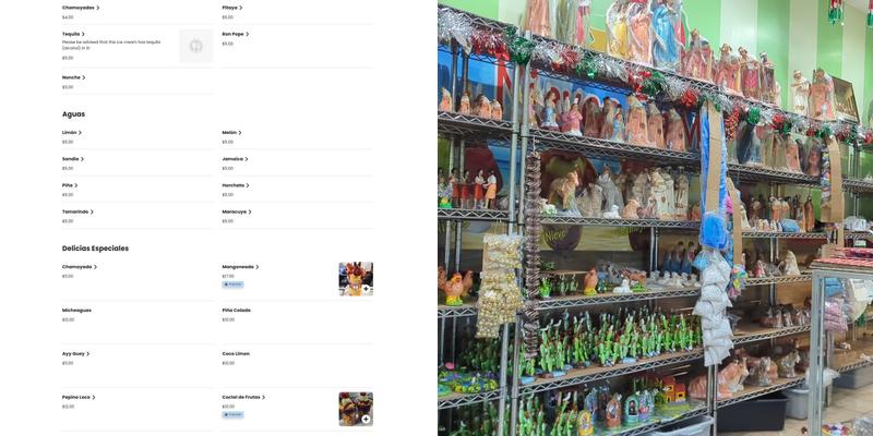 Nieves Tia Mimi Menu