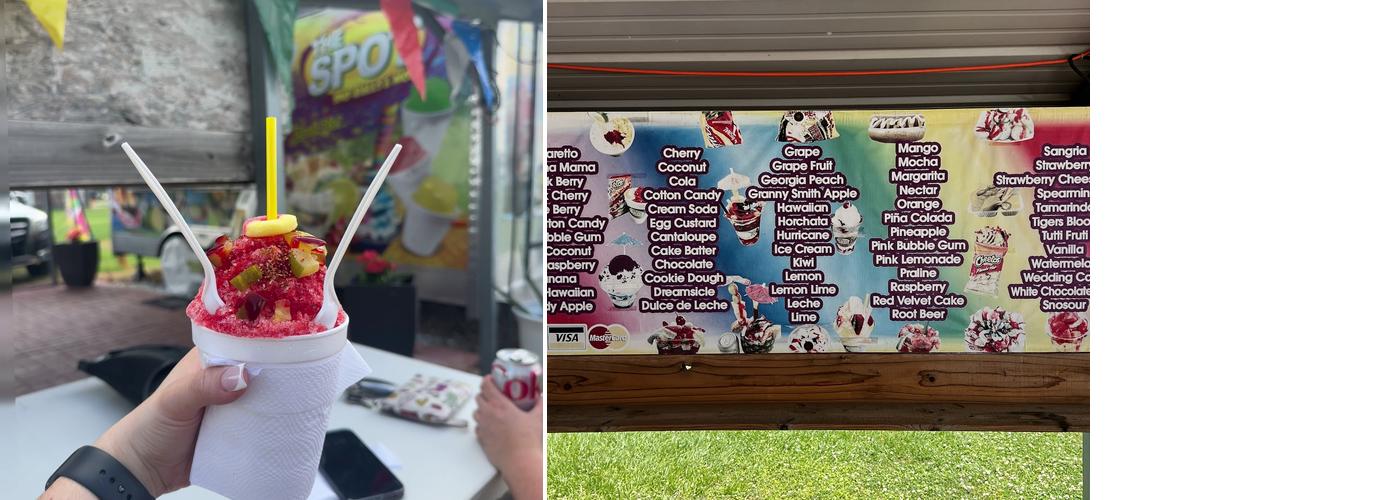 The Spot Sno-Balls & More Menu