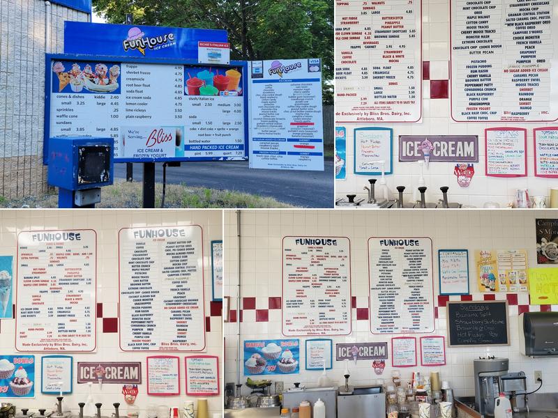 Fun House Ice Cream Shoppe Menu