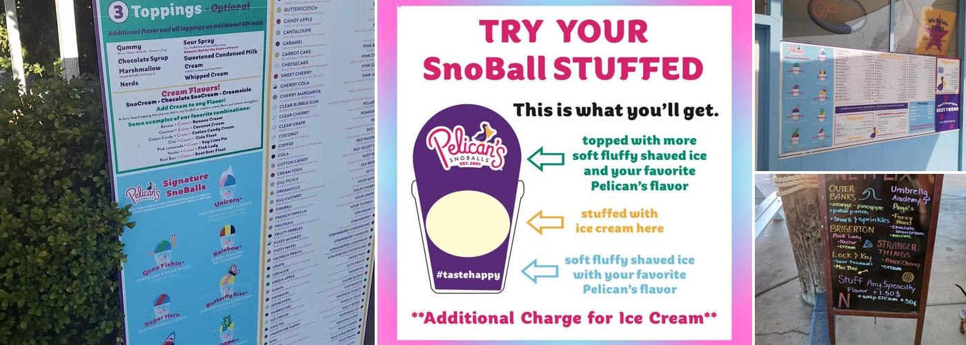 Pelican's Snoballs Clovis! Menu