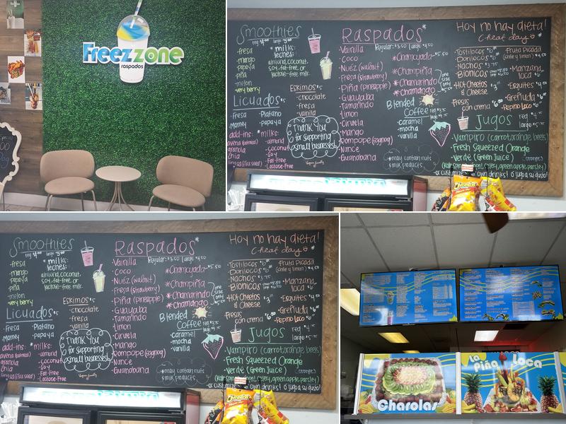 Freezzone Raspados Menu