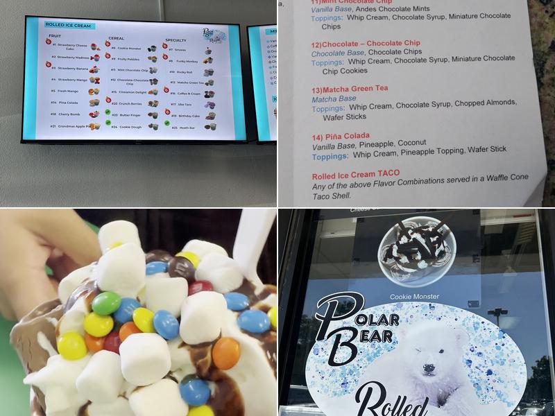 Polar Bear Rolled Ice Cream Menu
