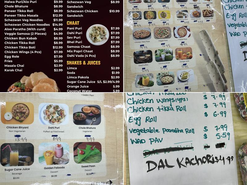 Golden Paan And Chaat House Menu