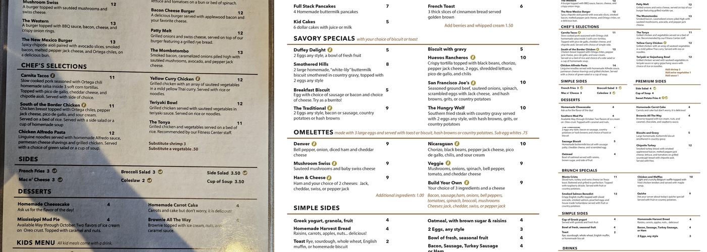 Mustard Seed Cafe Menu