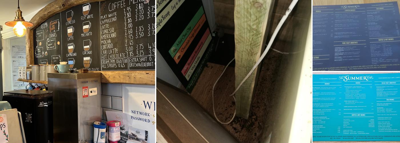 The Summer Cafe Menu