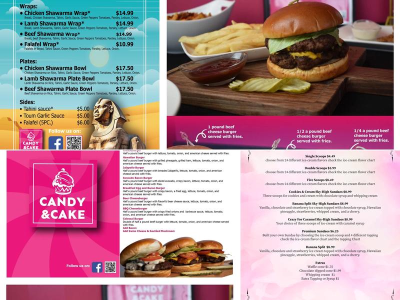 Candy and Cake Menu