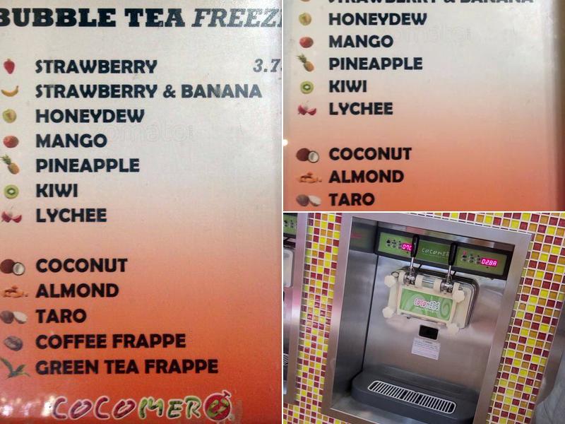 Cocomero Frozen Yogurt Menu