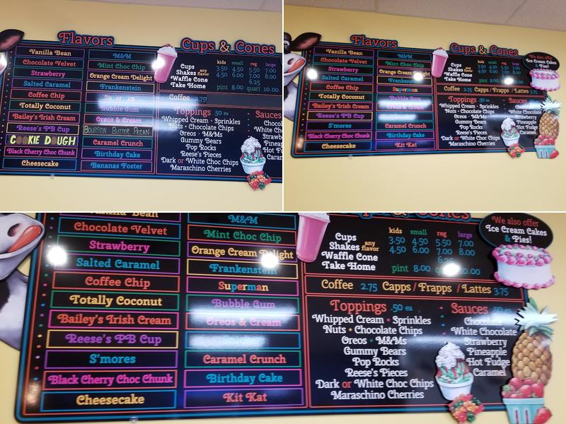 City Scoops Creamery Menu