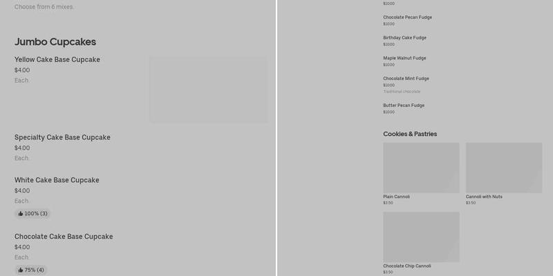 Candy and Corn Menu