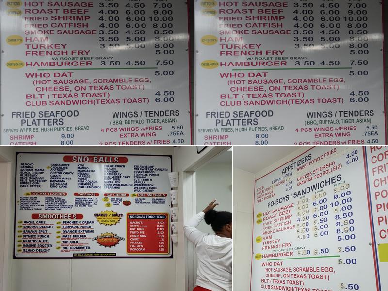 New Orleans Snowball Menu