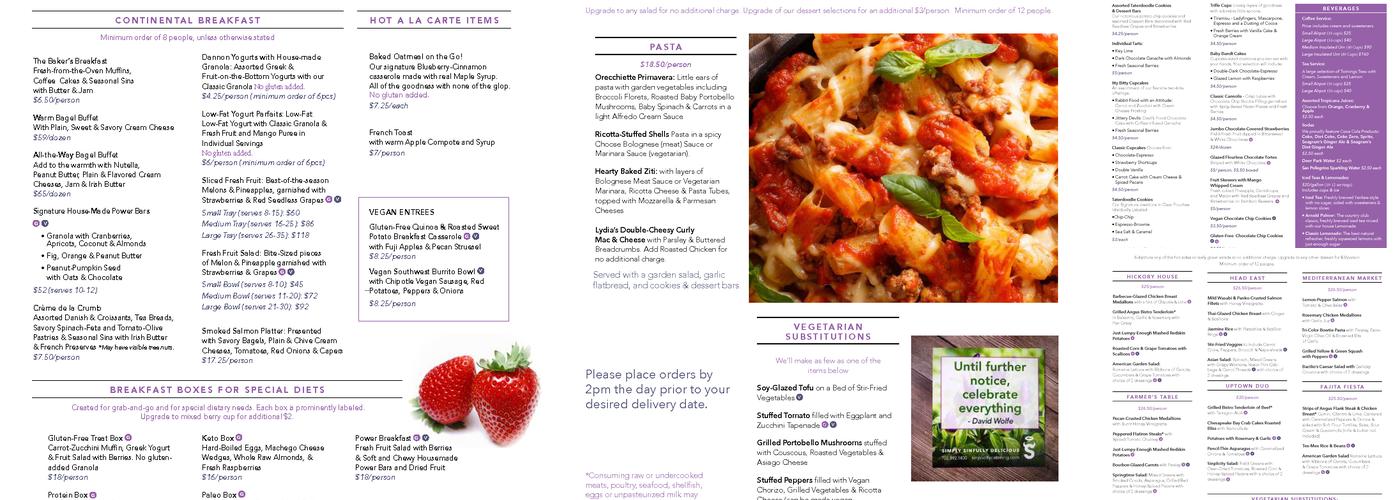 Sinplicity Catering Menu
