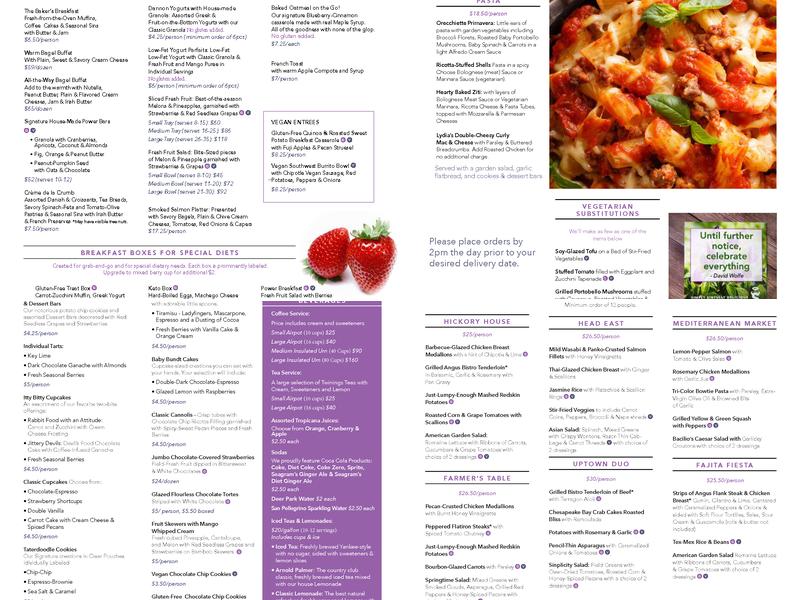 Sinplicity Catering Menu