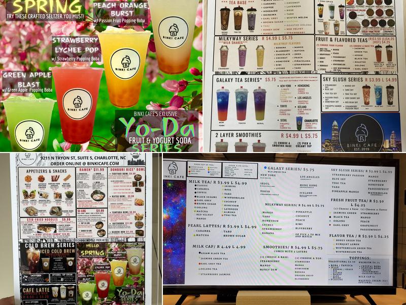 Binki Cafe Charlotte Menu