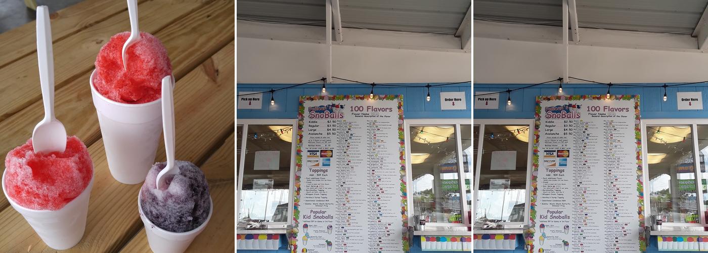 Pelican's SnoBalls Irmo Menu