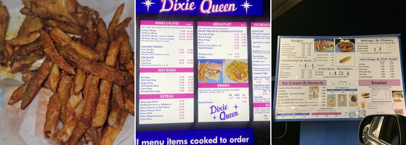Dixie Queen Menu
