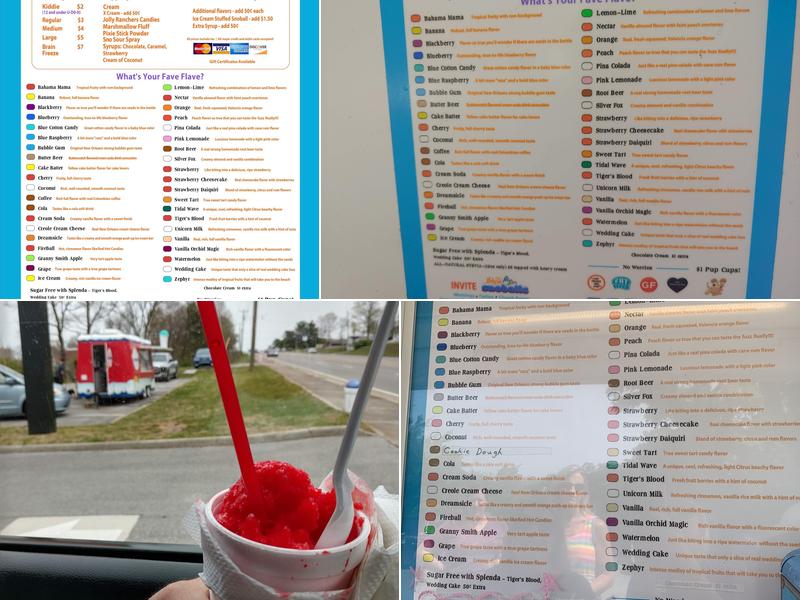 Rocky Top Snoballs Menu