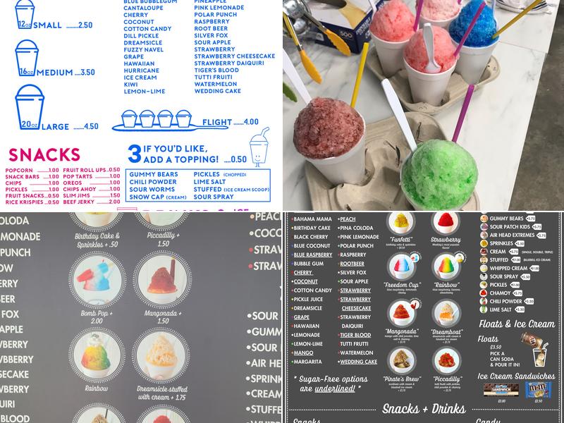 Weekley's Shaved Ice & Snacks Menu