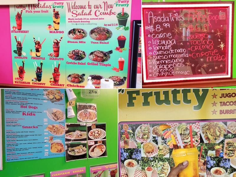 Tutty Frutty Menu