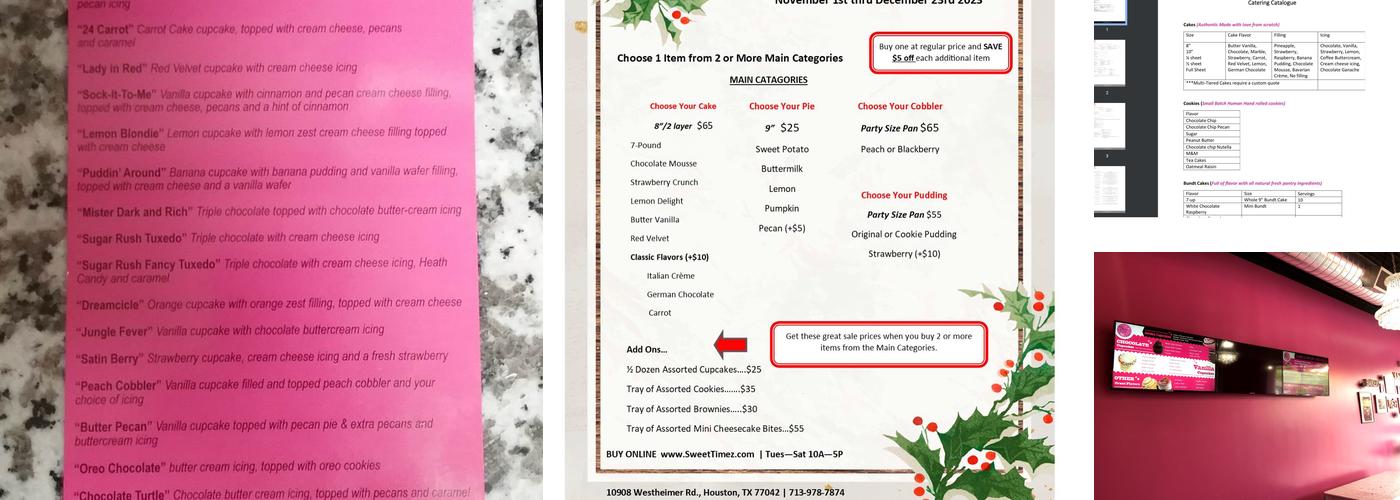 Nothing Bundt Cakes Menu