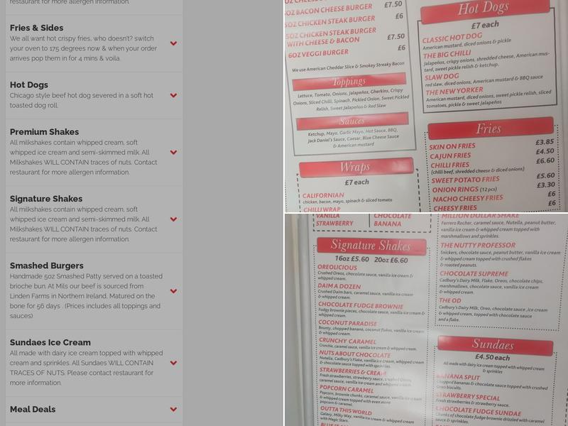 Mil's Wilmslow Menu