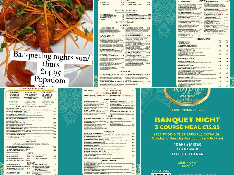 Rajput Indian Cuisine Menu