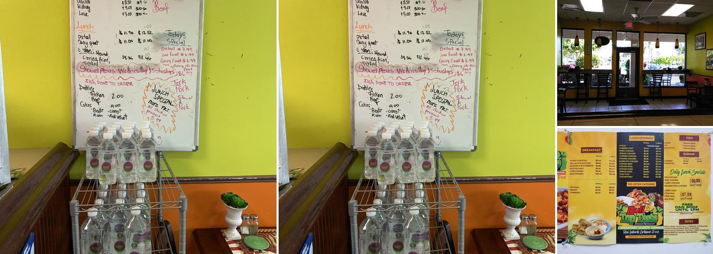 Bull Top Taste LLC Menu