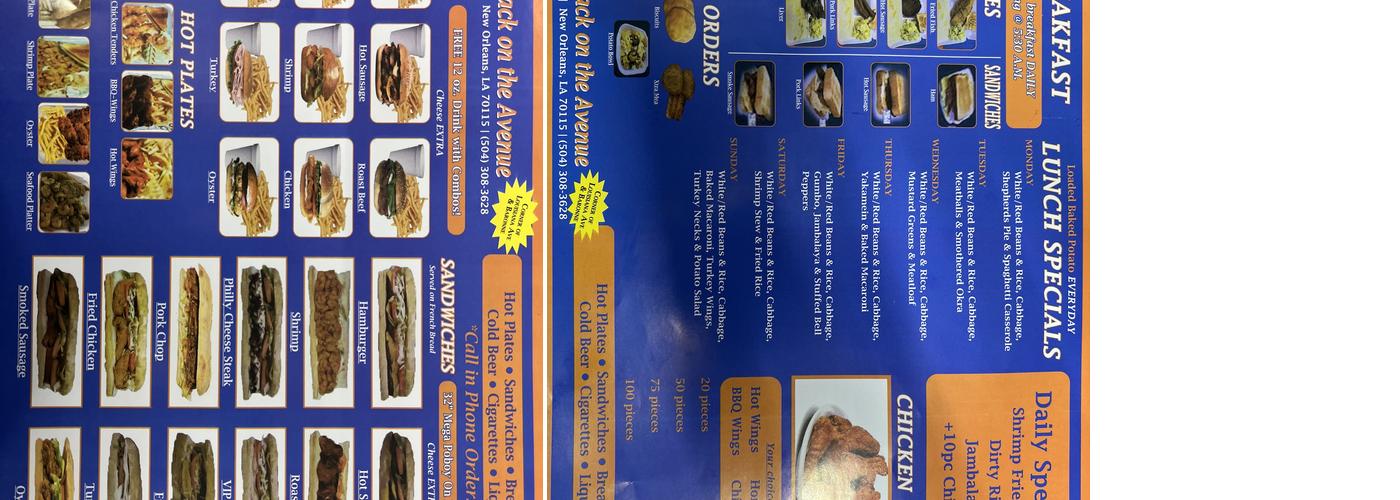 Keys Back on Avenue Menu