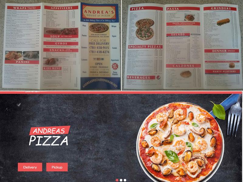Andrea's Pizza Stoneham Menu
