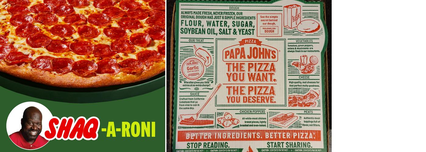Papa Johns Pizza Menu