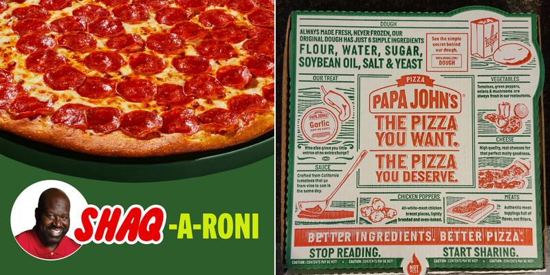 Papa Johns Pizza Menu