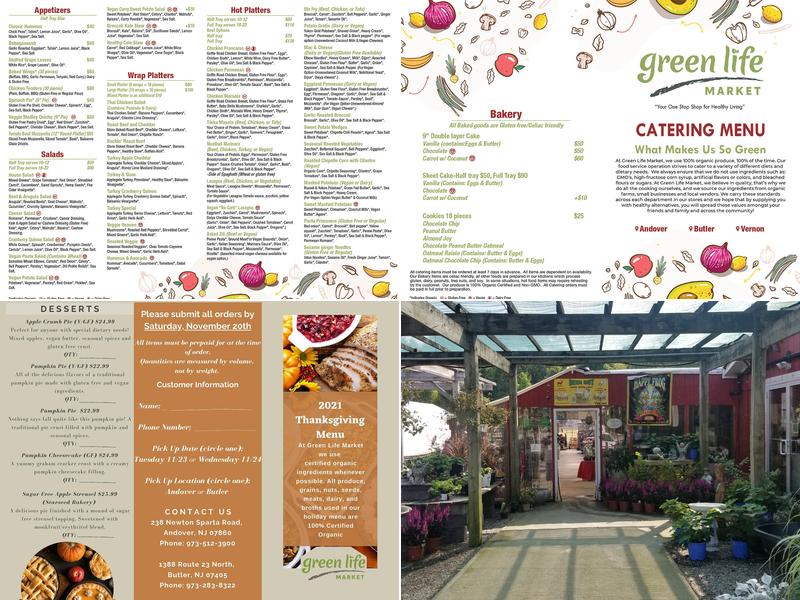 Green Life Market Menu