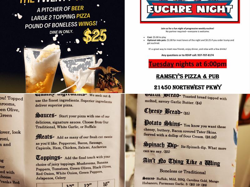 Ramsey's Pizza and Pub Menu