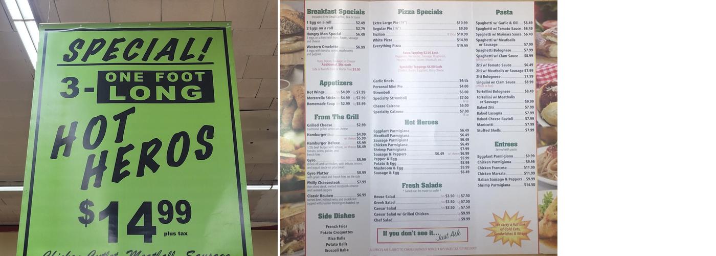 A A Mediterranean Mini Market Menu