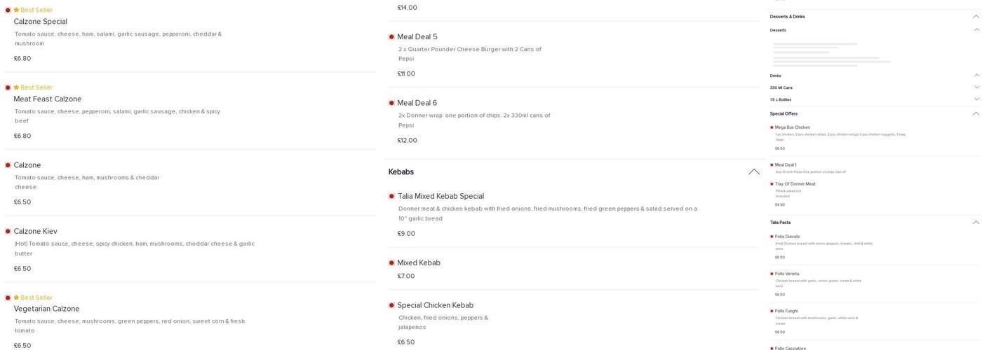 Phoenix Pizzeria Menu