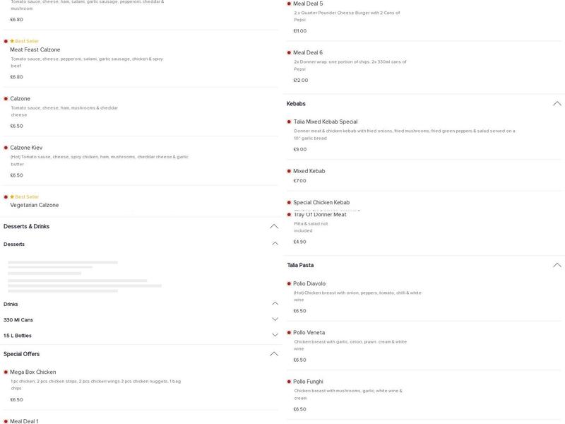 Phoenix Pizzeria Menu