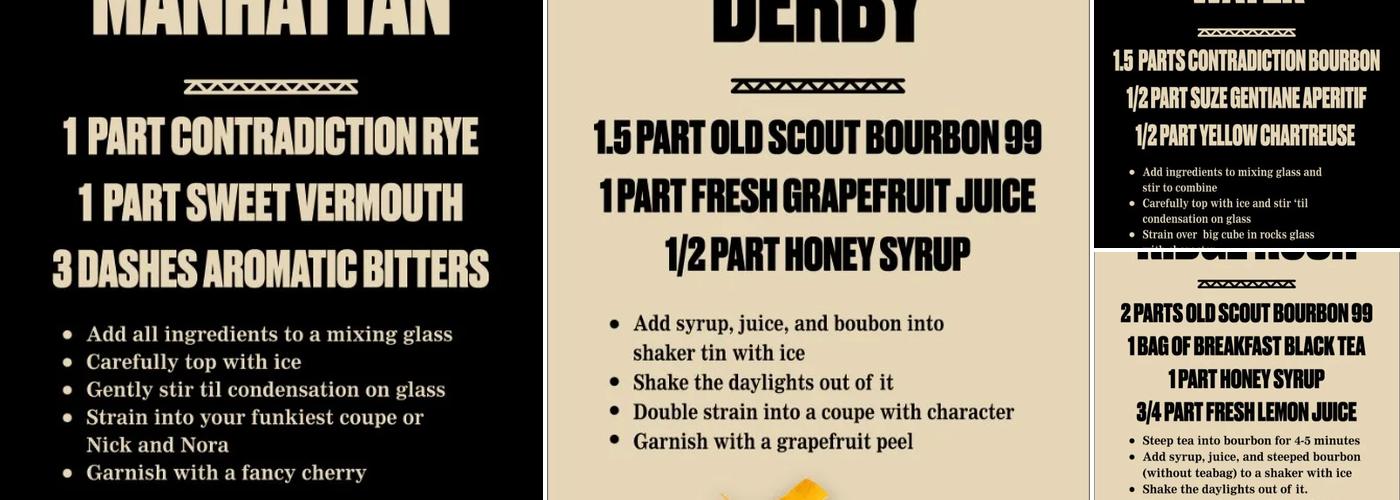 Smooth Ambler Spirits Menu
