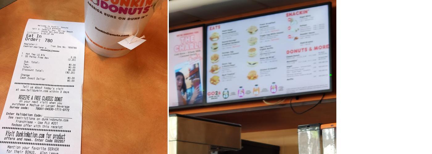 Dunkin' Menu