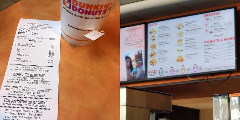 Dunkin' Menu