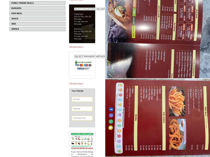 Chicken & peri peri grill Menu