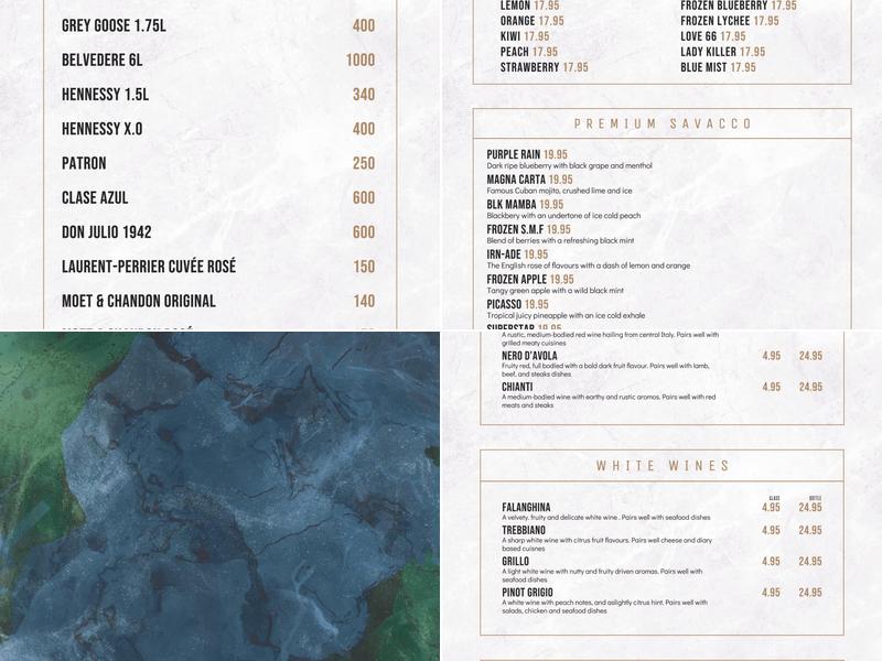 Secret Garden Italian Restaurant & Lounge Menu