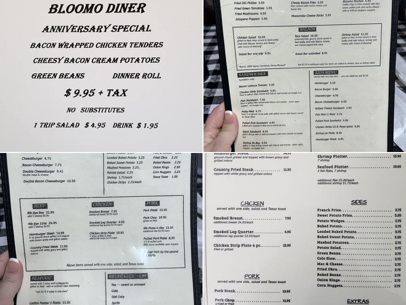 Bloomo Diner Menu