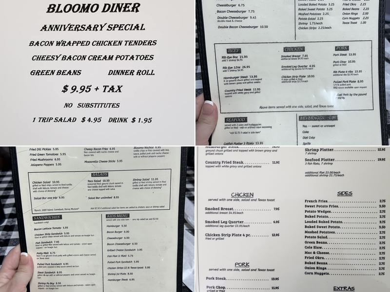 Bloomo Diner Menu