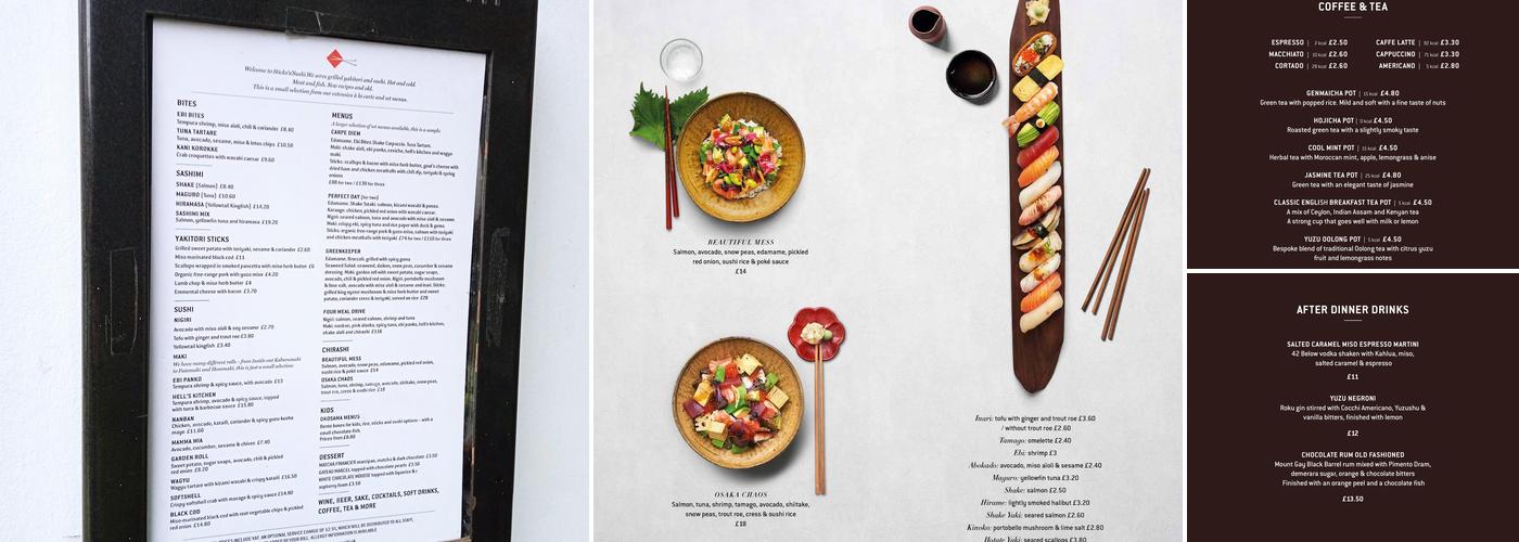 Sticks'n'Sushi Wimbledon Menu