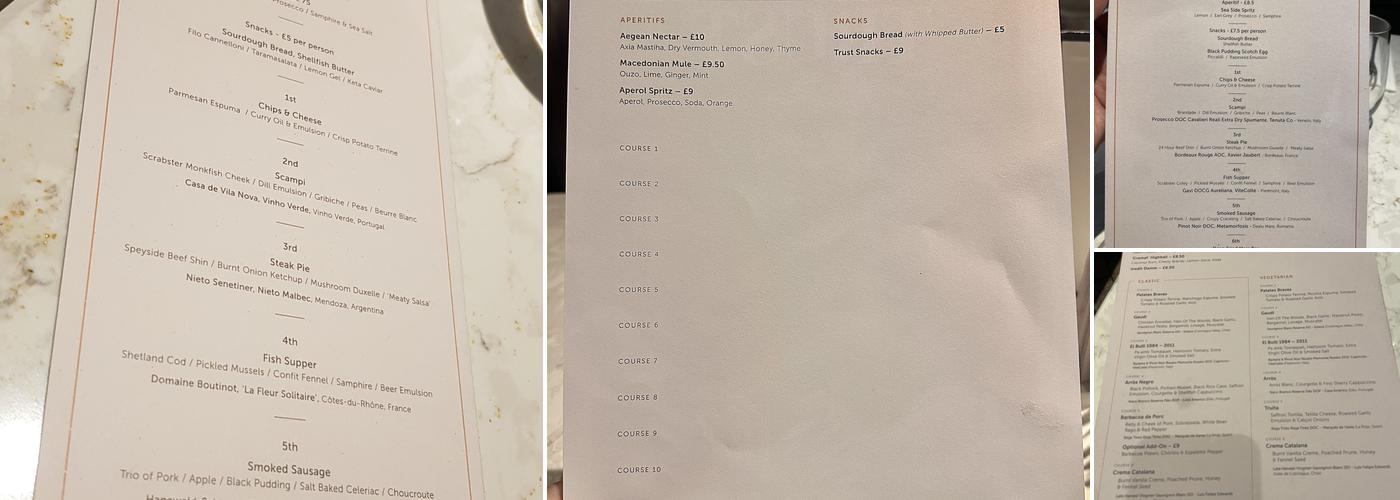 Six by Nico Canary Wharf Menu